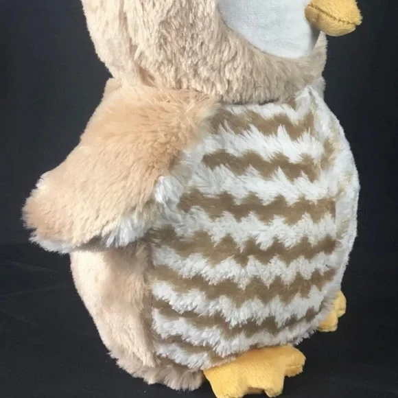 (SOLD) Annie The Owl Large Stuffed Plush Toy Embroidered 14" Soft Tan Nursery - Picture 13 of 16